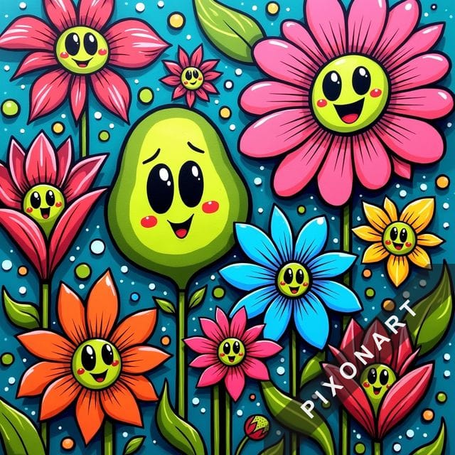 Tableau Pop Art unique, créé par IA sur Pixonart