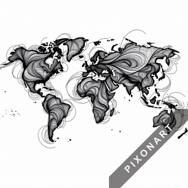 Tableau Encre & ligne unique, créé par IA sur Pixonart