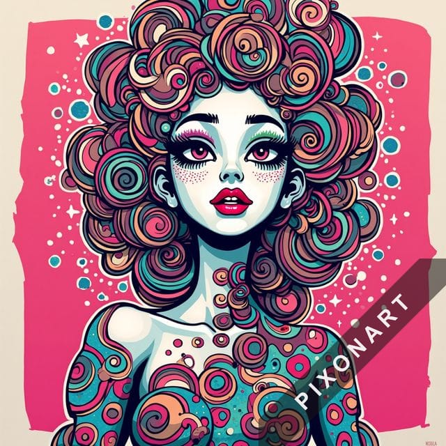 Tableau Pop Art unique, créé par IA sur Pixonart