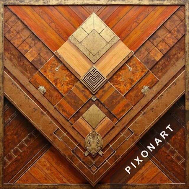 Tableau Art déco unique, créé par IA sur Pixonart