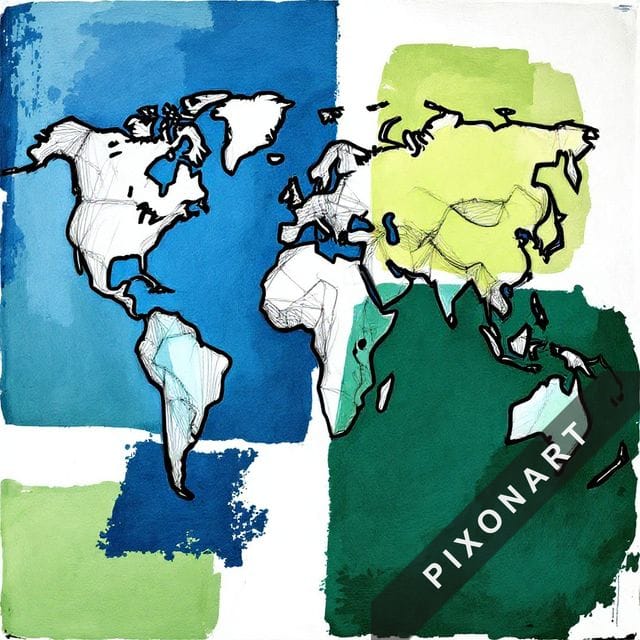 Tableau Encre & ligne unique, créé par IA sur Pixonart