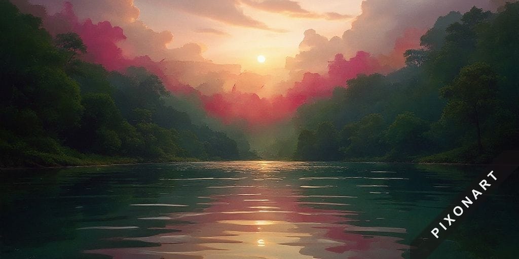 Tableau Aquarelle unique, créé par IA sur Pixonart
