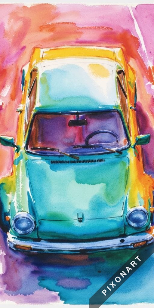 Tableau Aquarelle unique, créé par IA sur Pixonart