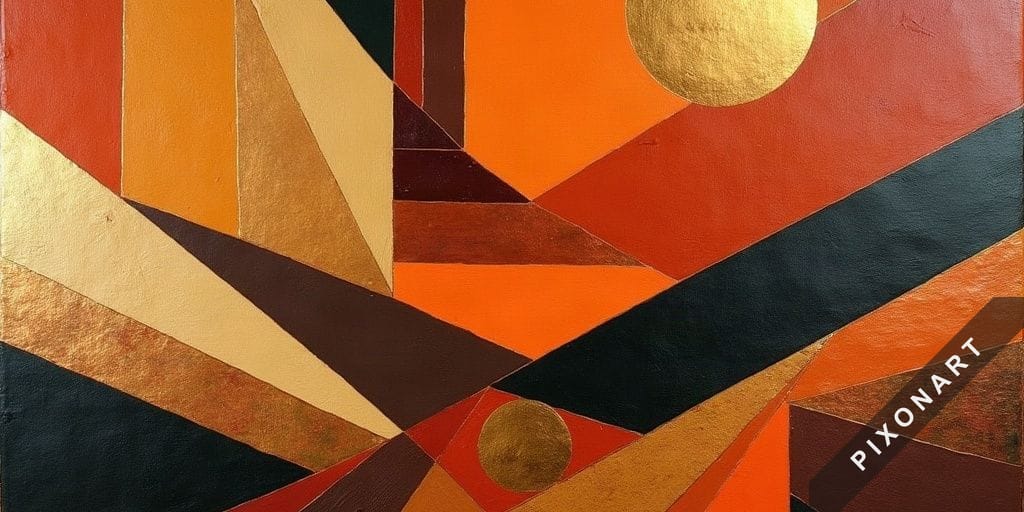 Tableau Art déco unique, créé par IA sur Pixonart