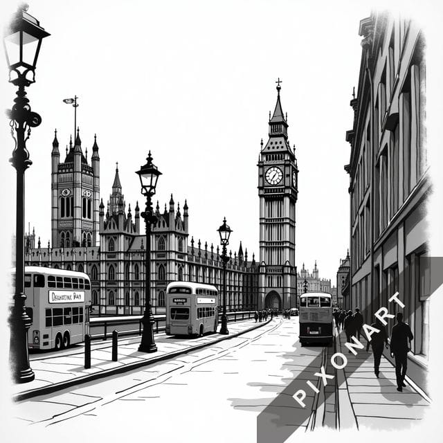 Tableau Encre & ligne unique, créé par IA sur Pixonart