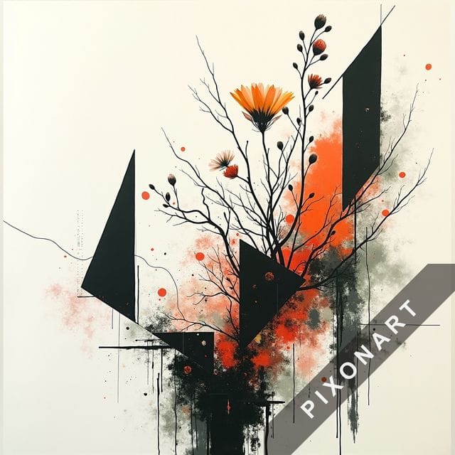 Tableau Encre & ligne unique, créé par IA sur Pixonart