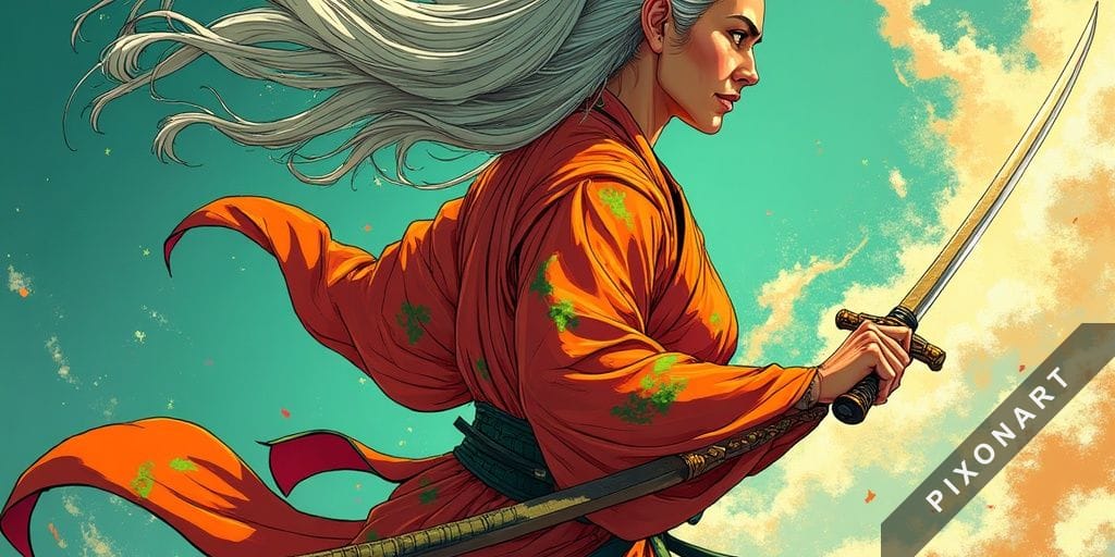Tableau Japonisant unique, créé par IA sur Pixonart