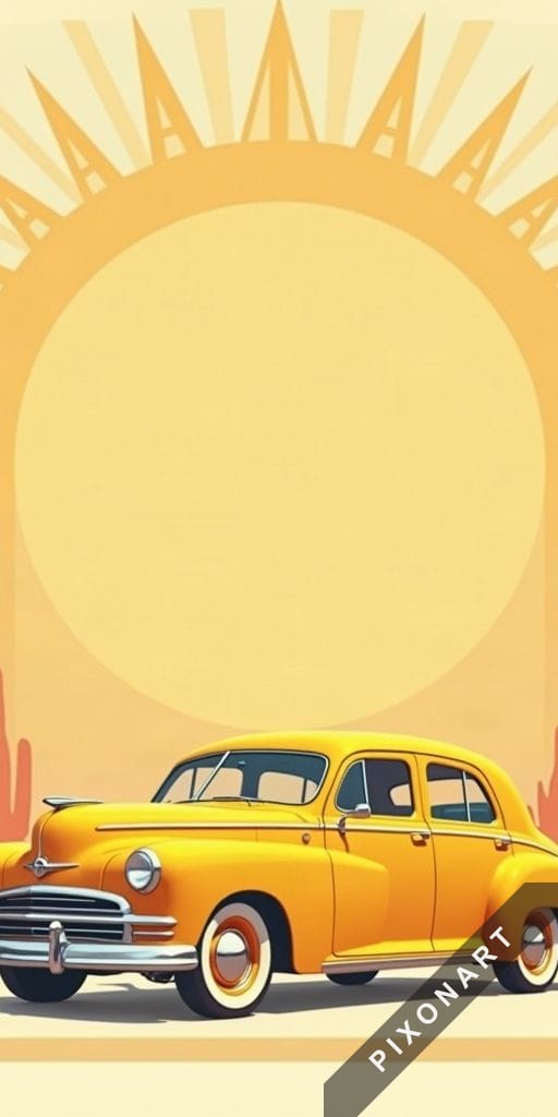Tableau Affiche rétro unique, créé par IA sur Pixonart