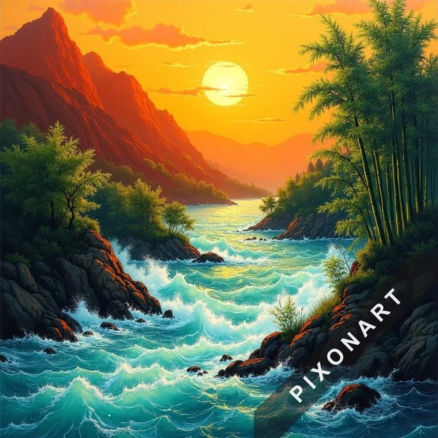 Tableau Peinture à l'huile unique, créé par IA sur Pixonart