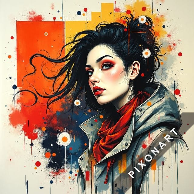 Tableau Pop Art unique, créé par IA sur Pixonart