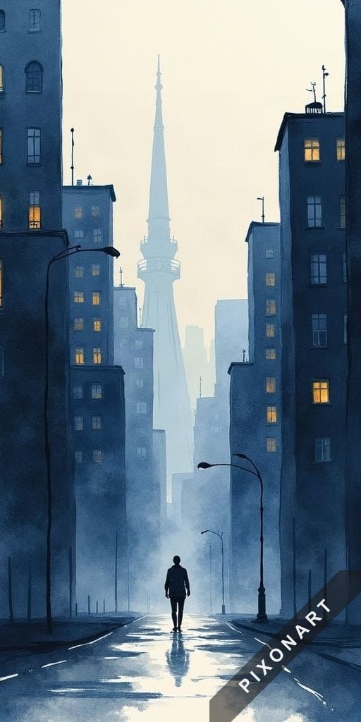 Tableau Aquarelle unique, créé par IA sur Pixonart