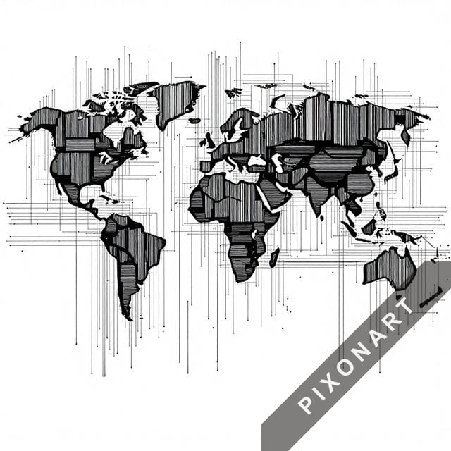 Tableau Encre & ligne unique, créé par IA sur Pixonart
