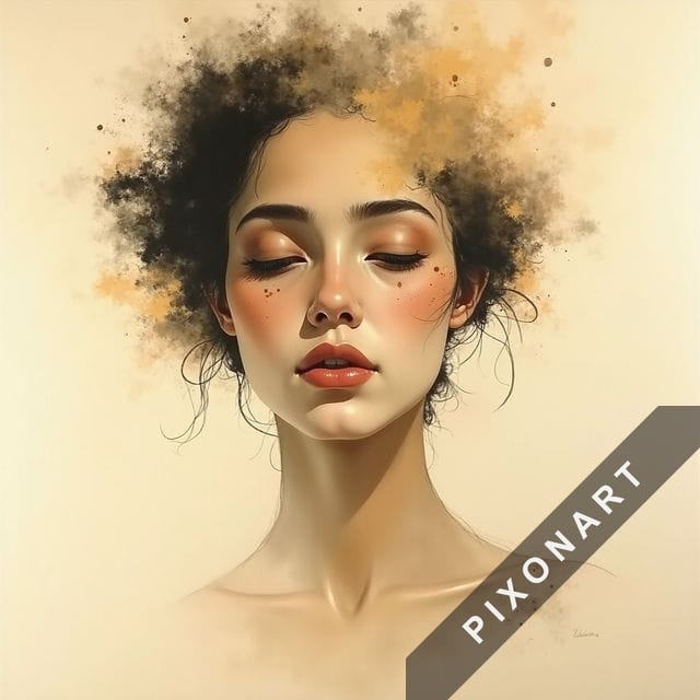 Tableau Aquarelle unique, créé par IA sur Pixonart