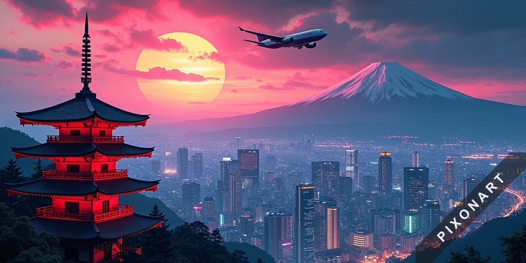 Tableau Japonisant unique, créé par IA sur Pixonart